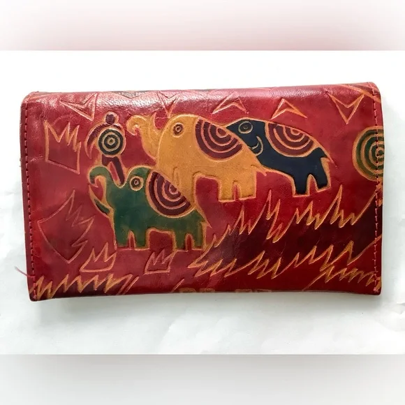 Vintage genuine leather women's wallet and coin holder. - Picture 2 of 4